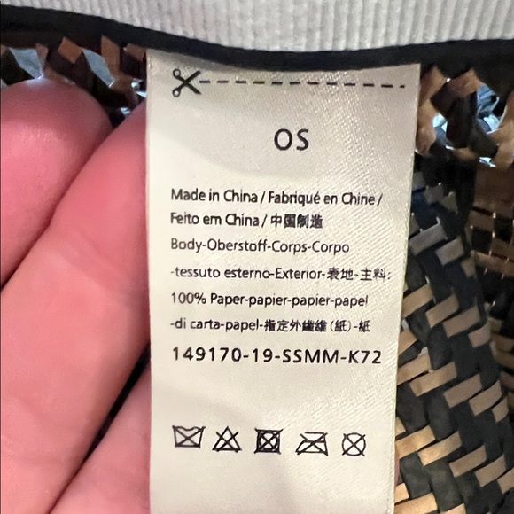 Scotch & Soda Patterned Black and Tan 100% Paper Hat - Picture 4 of 7